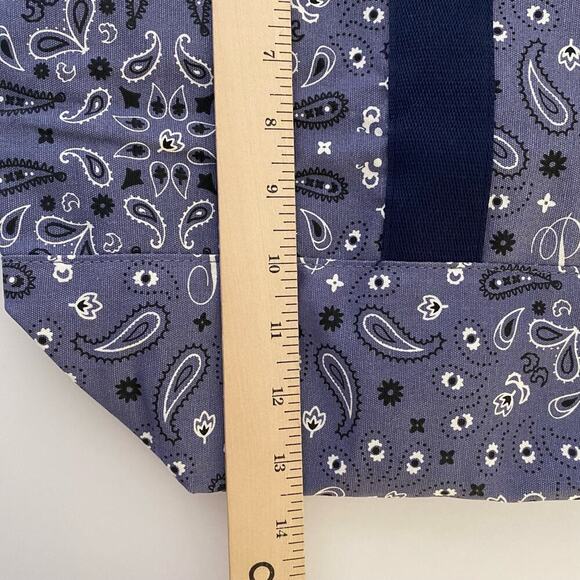 PINK Victoria's Secret Tote Bag Blue Bandana Print Large Travel Beach Carry All - Picture 12 of 14